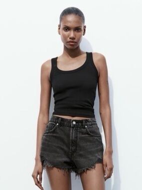 Zara Black Washed Denim Jeans